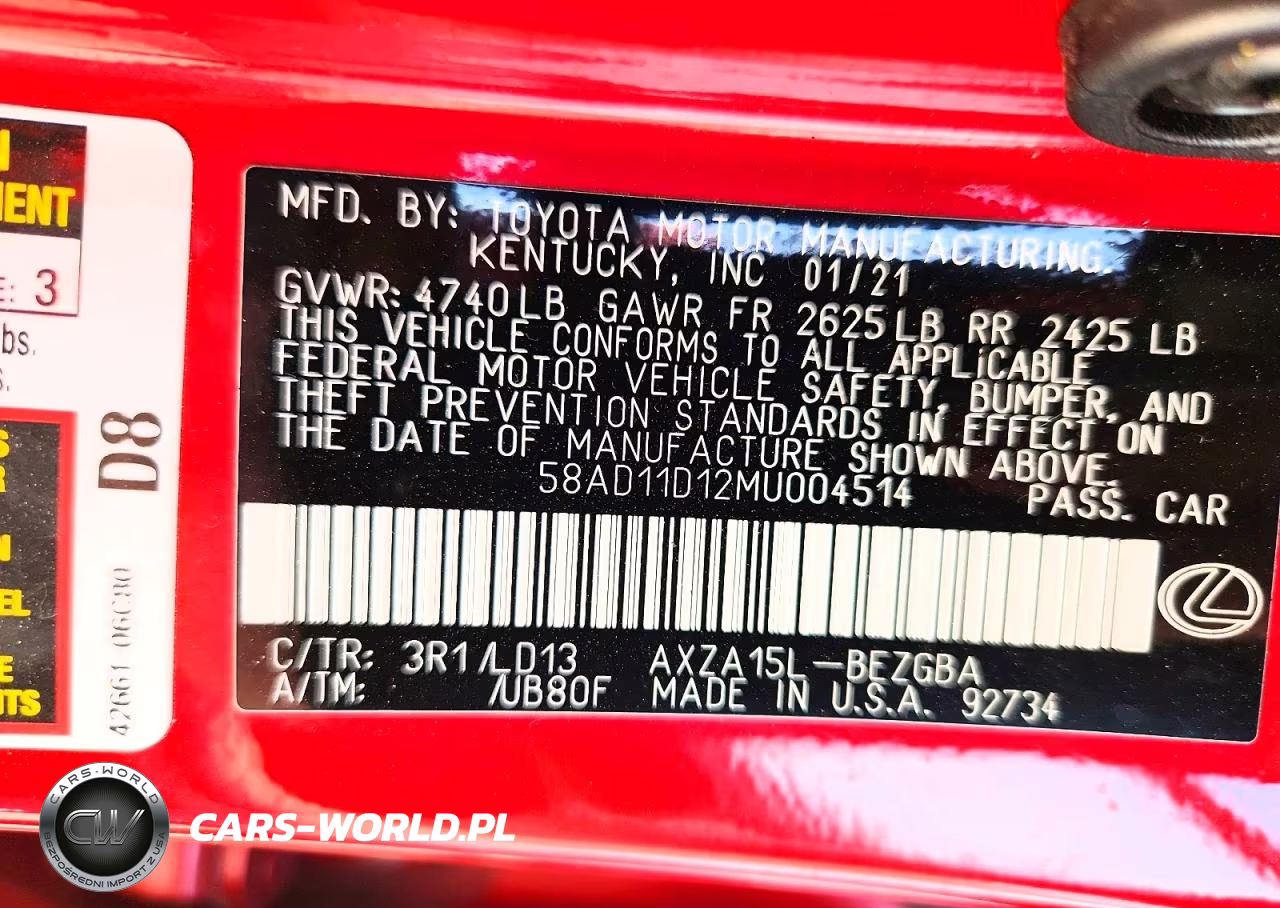 2021 Lexus Es 250 Base VIN:58AD11D12MU004514 - 13