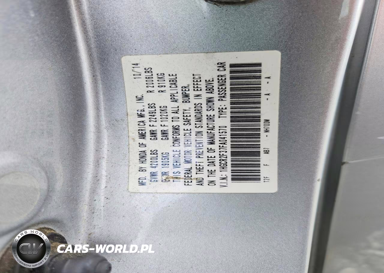2015 Honda Accord Lx VIN:1HGCR2F37FA041570 - 13