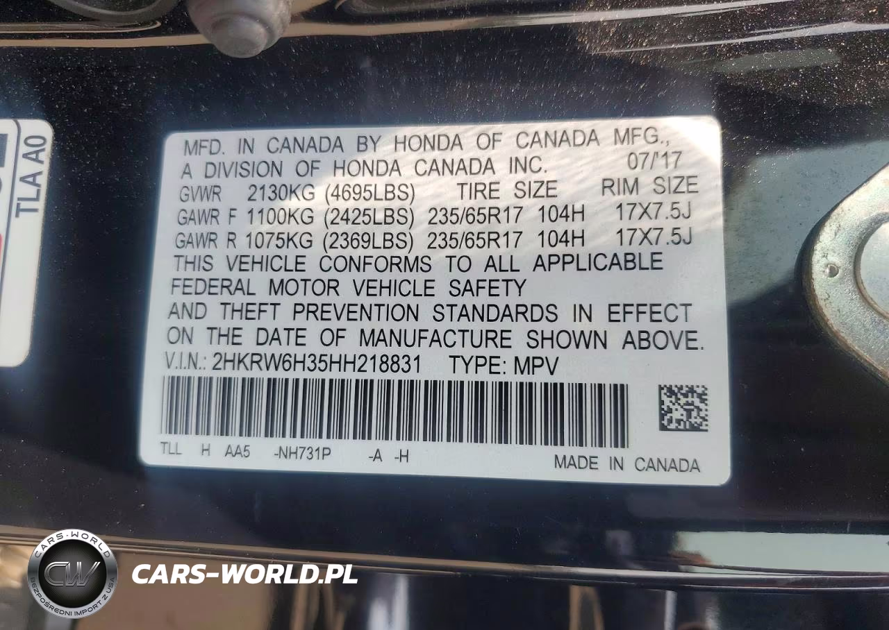 2017 Honda Cr-V Lx VIN:2HKRW6H35HH218831 - 13