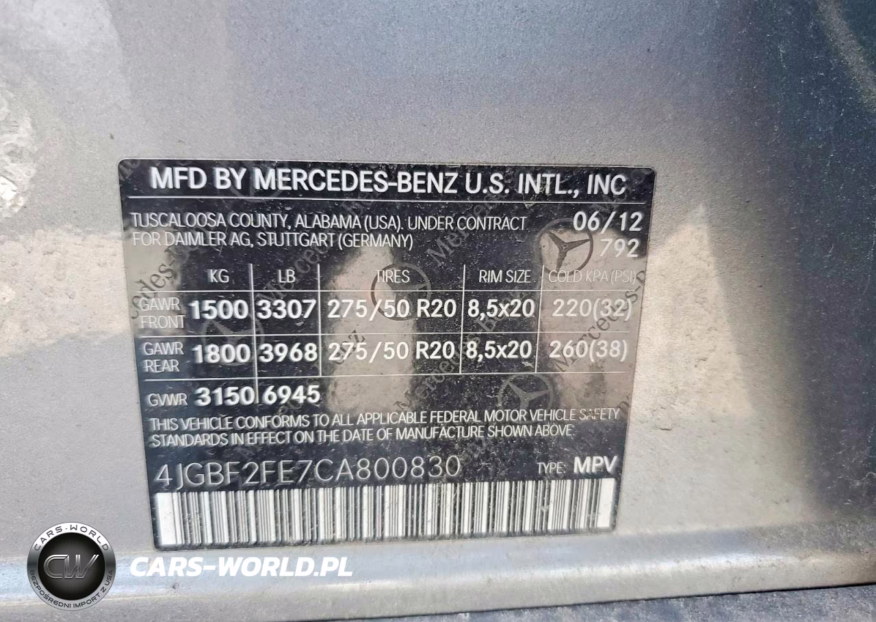 2012 Mercedes-Benz Gl 350 Bluetec VIN:4JGBF2FE7CA800830 - 13