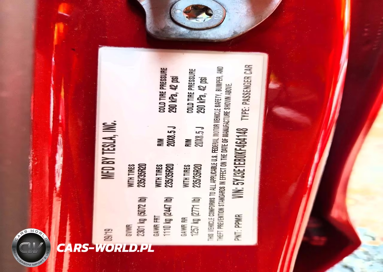 2019 Tesla Model 3 VIN:5YJ3E1EB0KF464148 - 12