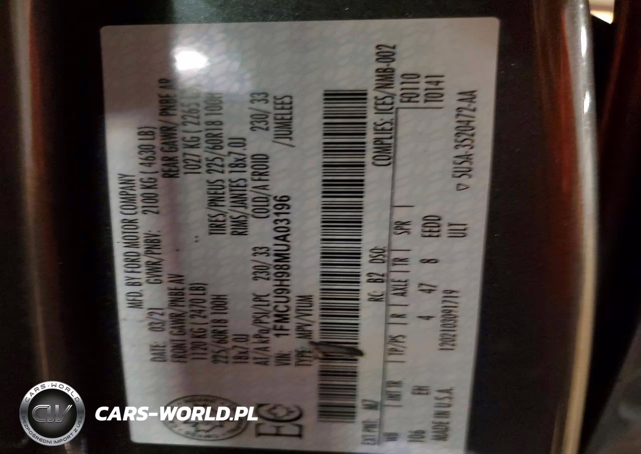 2021 Ford Escape Sel VIN:1FMCU9H98MUA03196 - 13