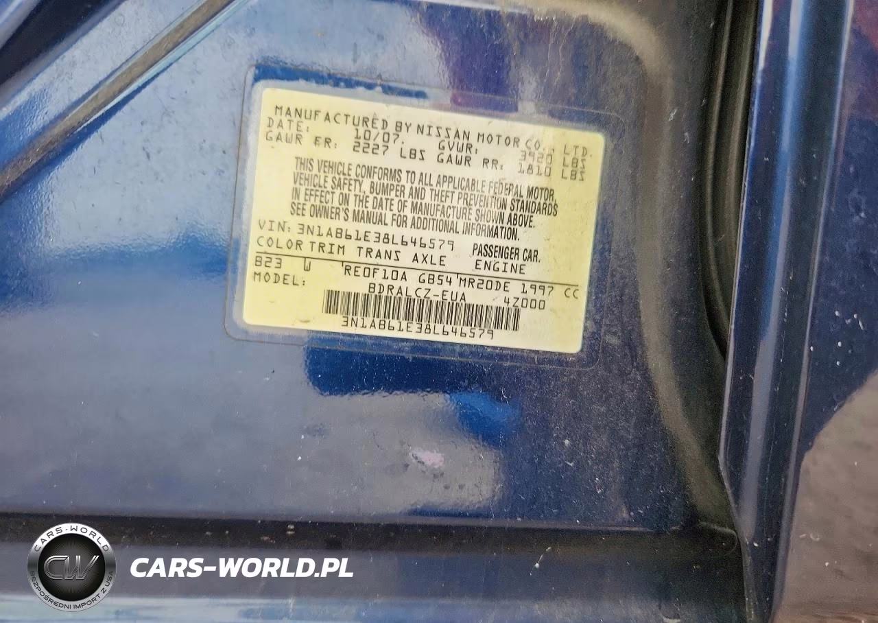 2008 Nissan Sentra 2.0 VIN:3N1AB61E38L646579 - 12