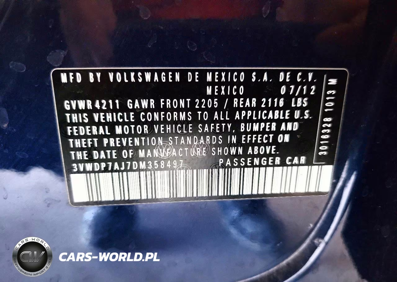 2013 Volkswagen Jetta Se VIN:3VWDP7AJ7DM358497 - 13
