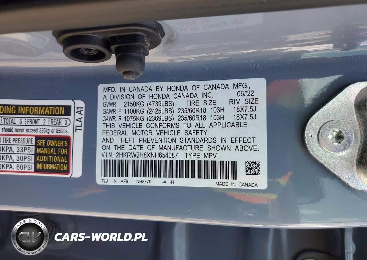 2022 Honda Cr-V Exl VIN:2HKRW2H8XNH654087 - 14