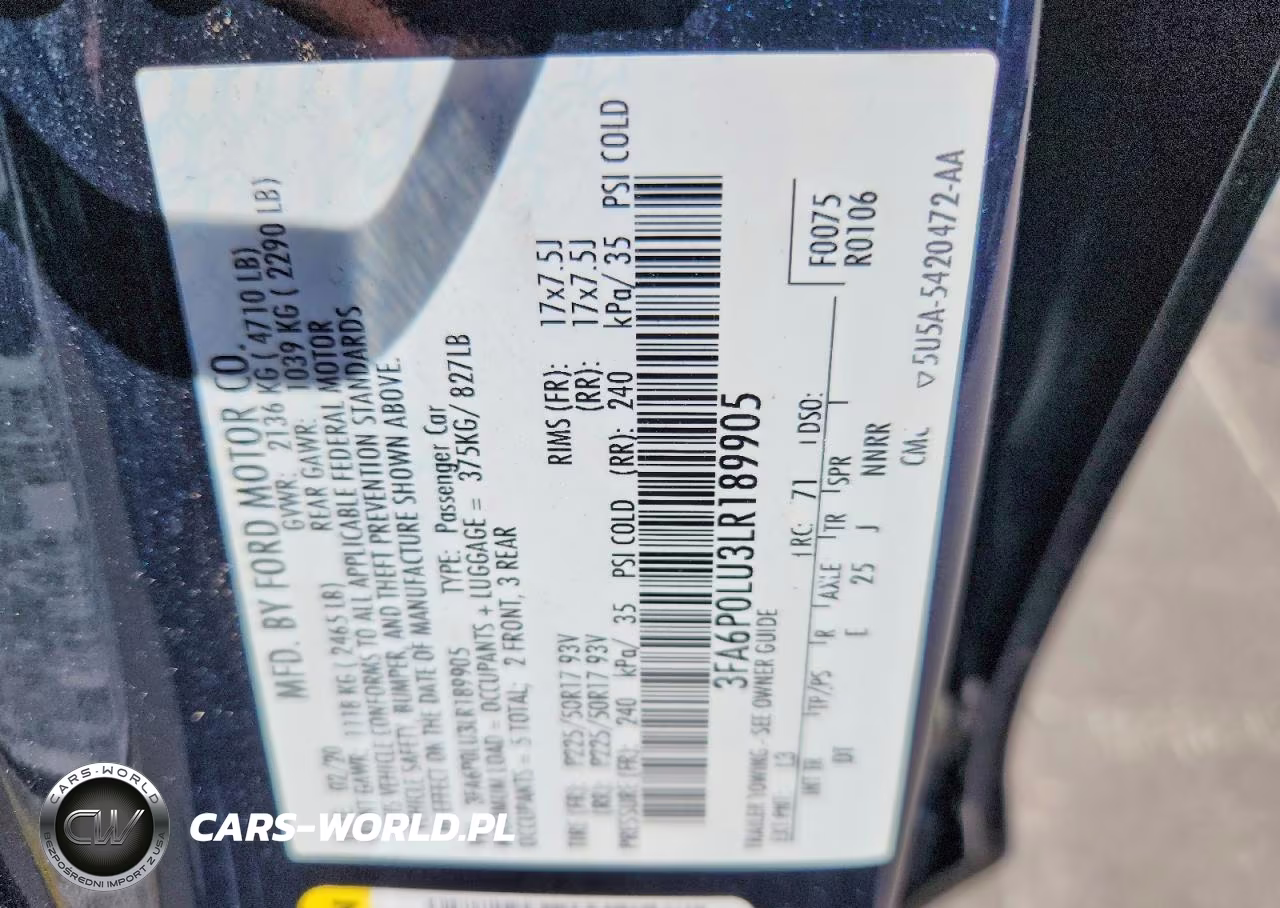 2020 Ford Fusion Se VIN:3FA6P0LU3LR189905 - 12