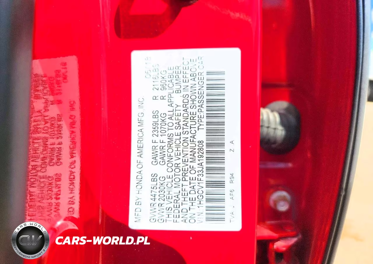 2018 Honda Accord Sport VIN:1HGCV1F33JA192808 - 13
