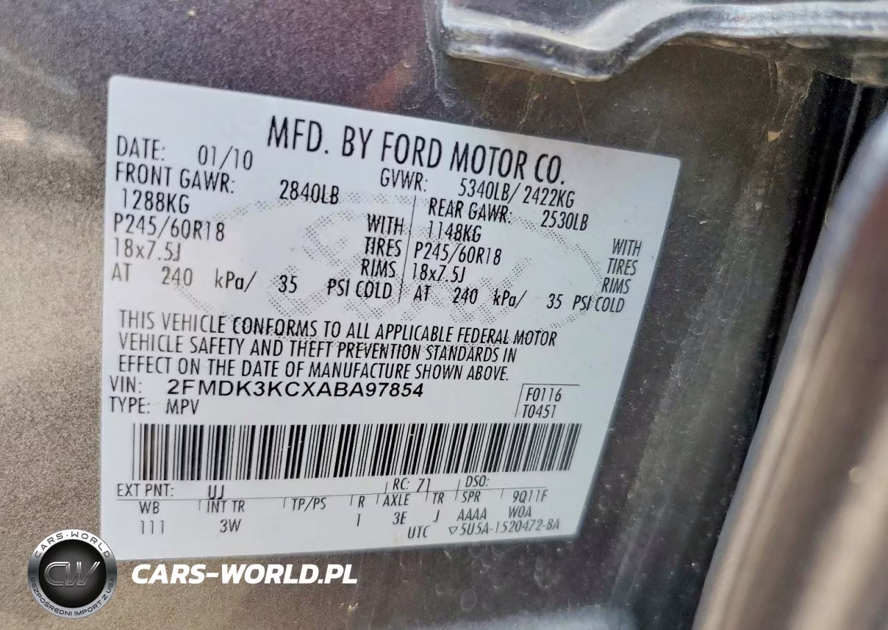 2010 Ford Edge Limited VIN:2FMDK3KCXABA97854 - 13