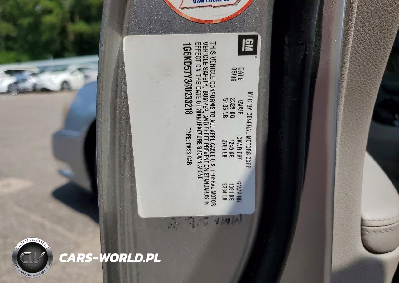 2006 Cadi Dts VIN:1G6KD57Y36U233218 - 12