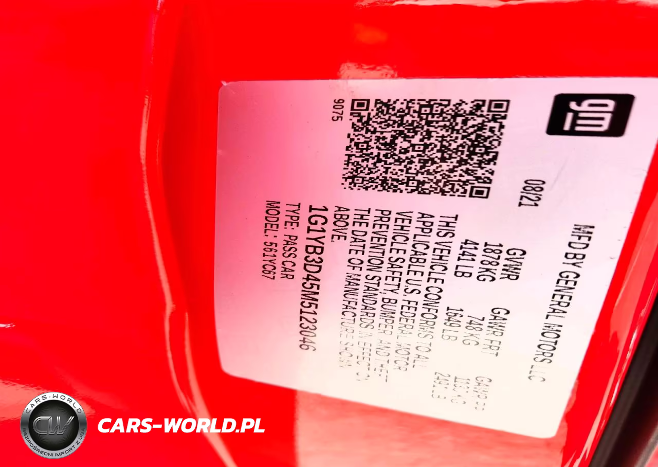 2021 Chevrolet Corvette Stingray 2Lt VIN:1G1YB3D45M5123046 - 12