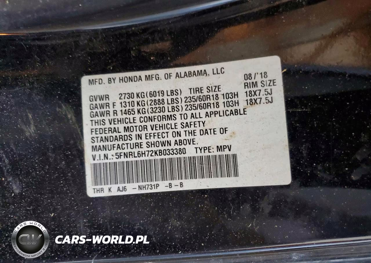2019 Honda Odyssey Exl VIN:5FNRL6H72KB033380 - 13