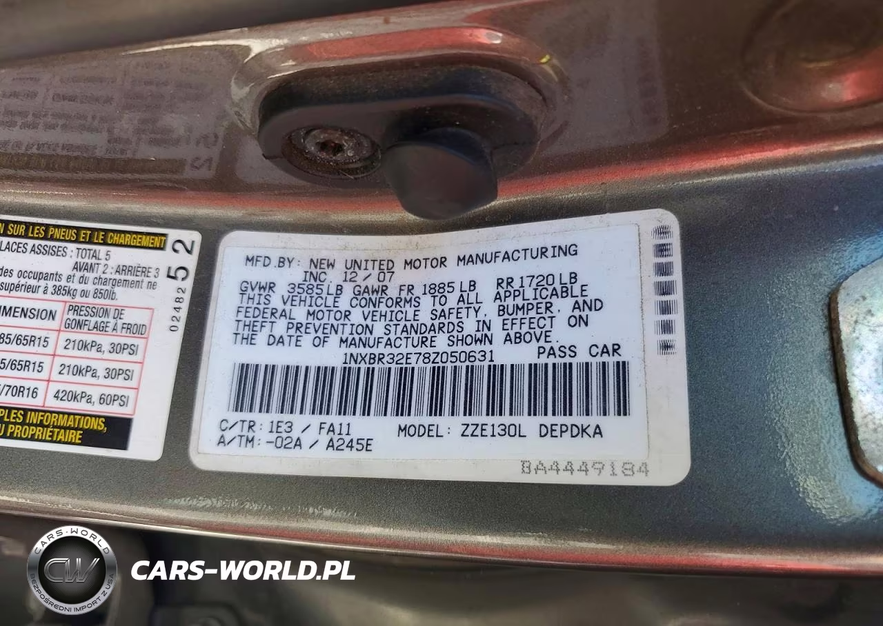 2008 Toyota Corolla Ce VIN:1NXBR32E78Z050631 - 13