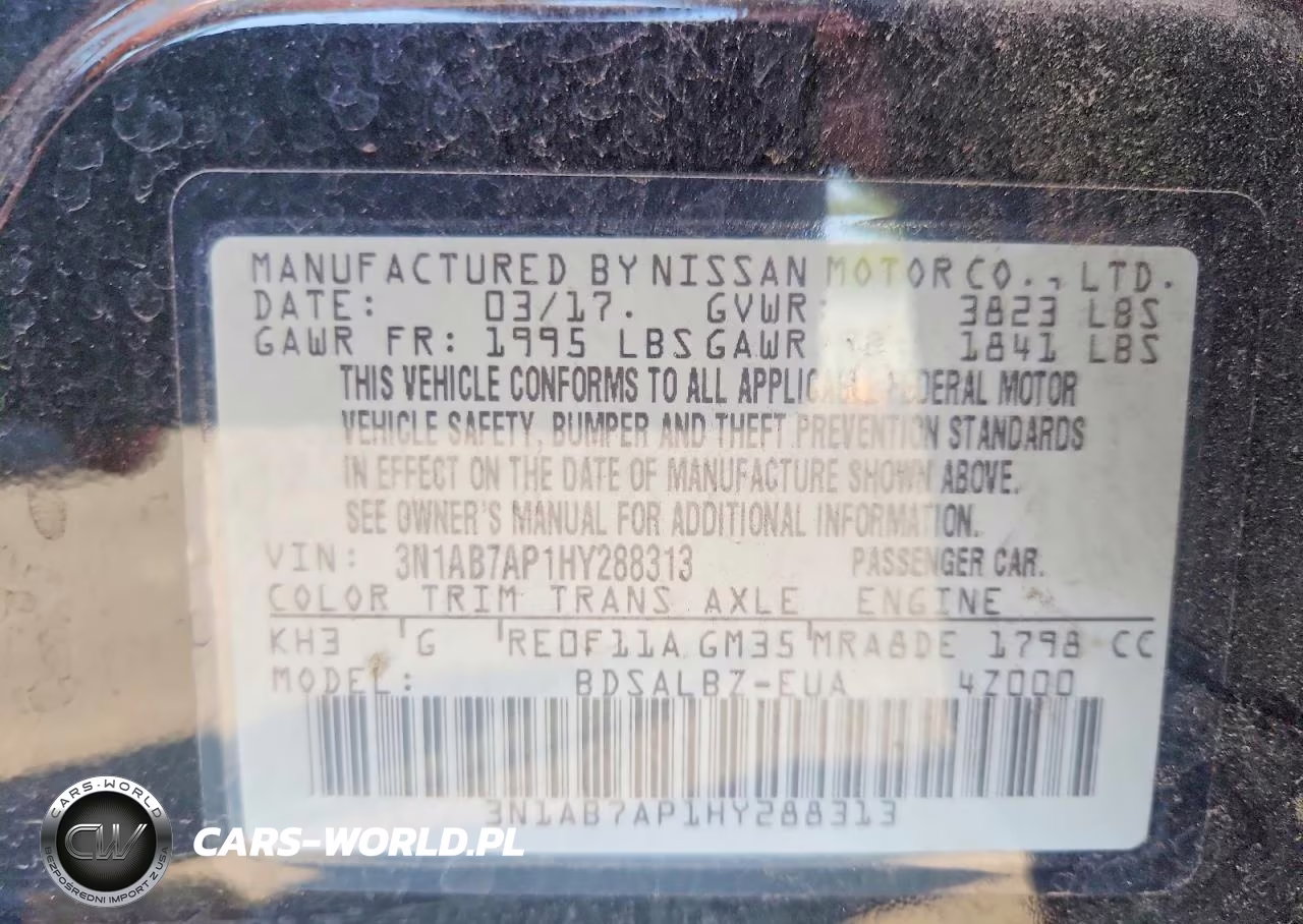 2017 Nissan Sentra S VIN:3N1AB7AP1HY288313 - 12