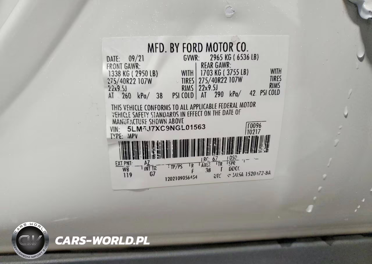 2022 Lincoln Aviator Reserve VIN:5LM5J7XC9NGL01563 - 13