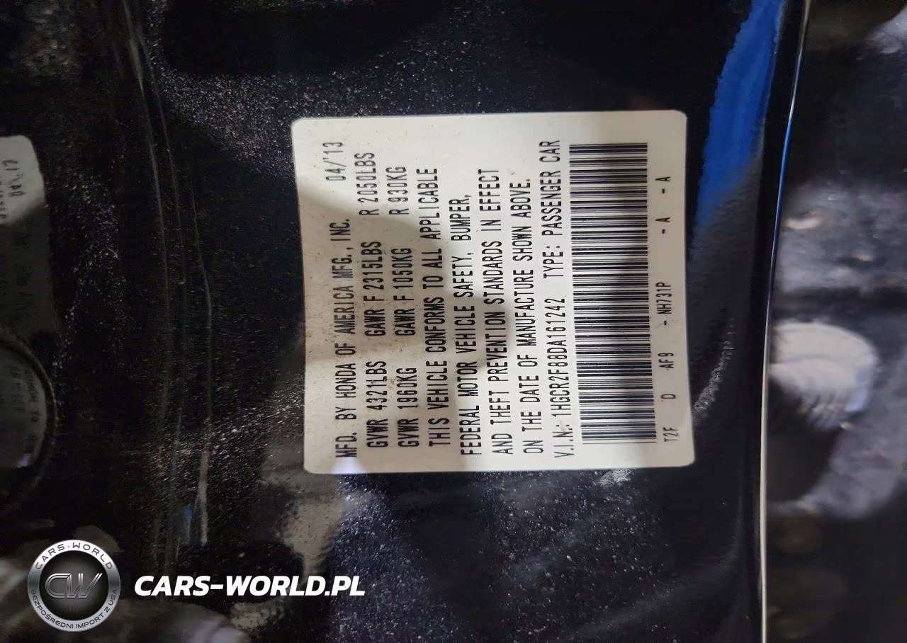 2013 Honda Accord Exl VIN:1HGCR2F88DA161242 - 12
