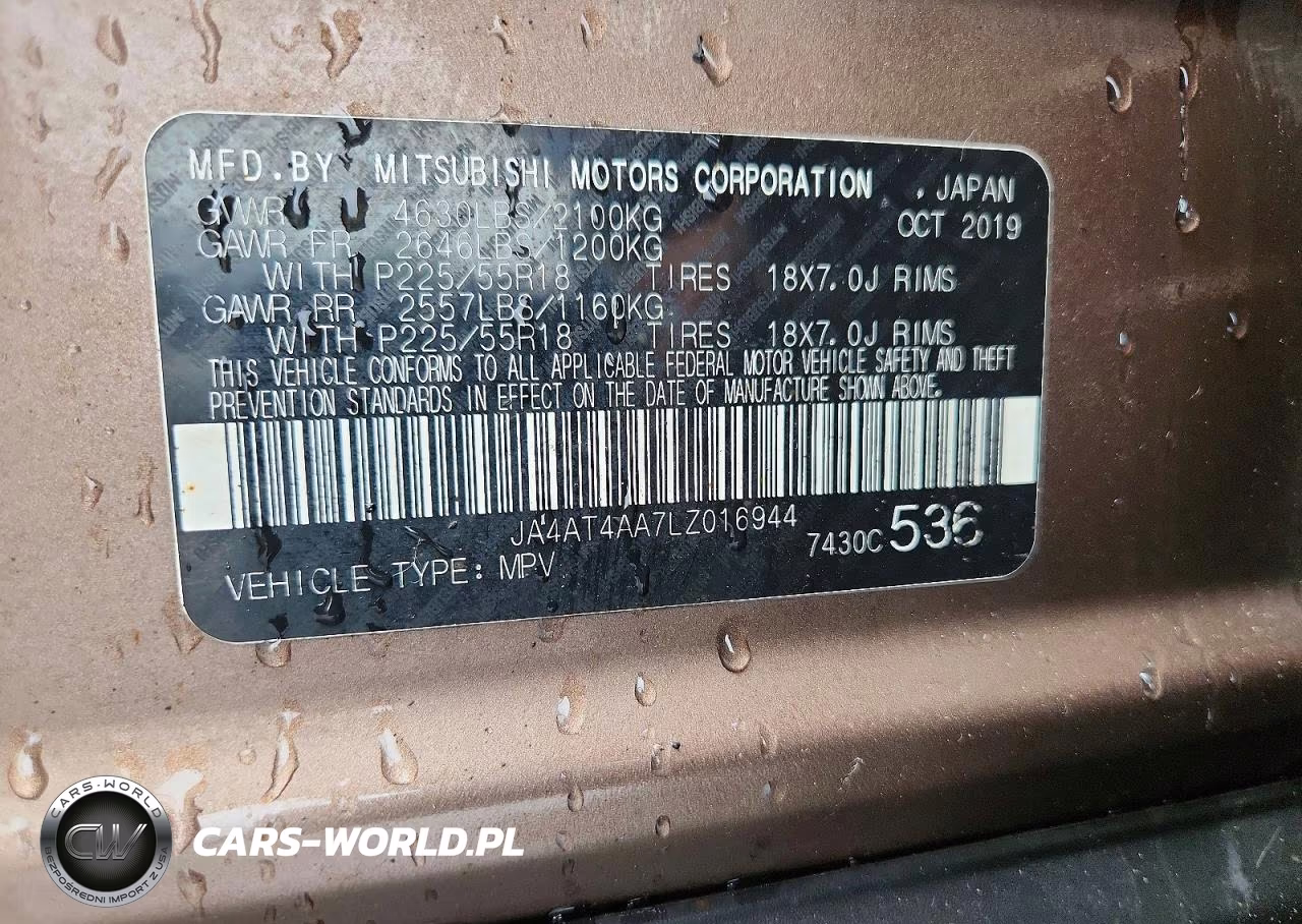 2020 Mitsubishi Eclipse Cross Le VIN:JA4AT4AA7LZ016944 - 13
