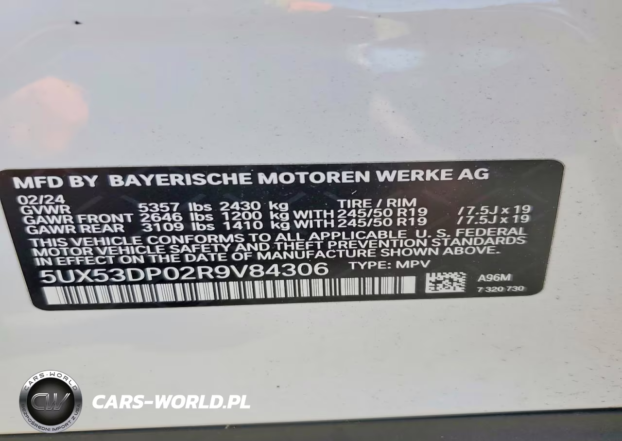 2024 BMW X3 xDrive30I VIN:5UX53DP02R9V84306 - 12