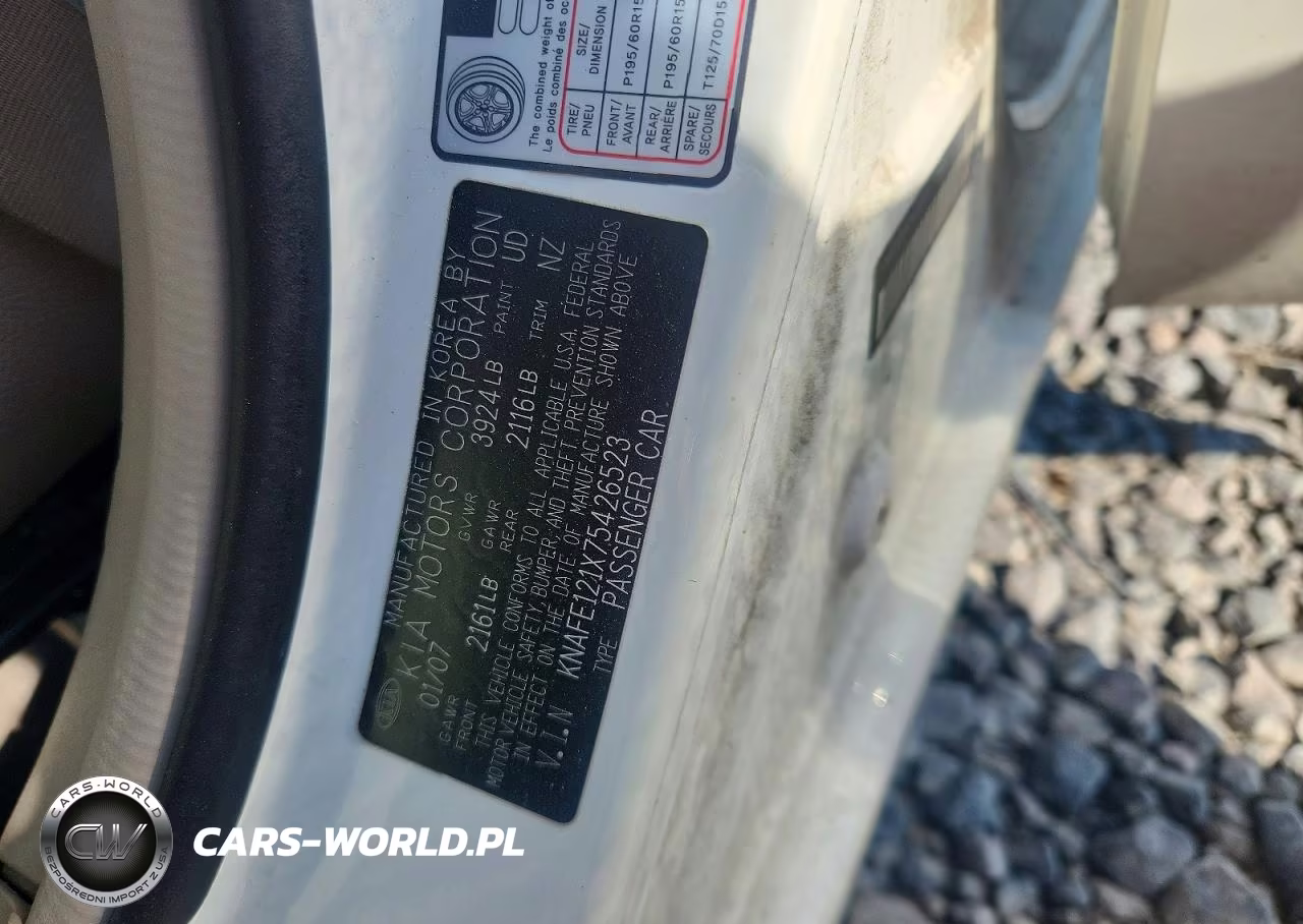 2007 Kia Spectra Lx VIN:KNAFE121X75426523 - 12