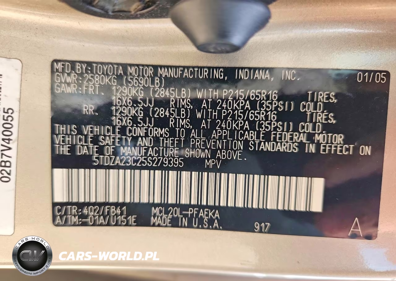 2005 Toyota Sienna Le 7 Passenger VIN:5TDZA23C25S279395 - 13
