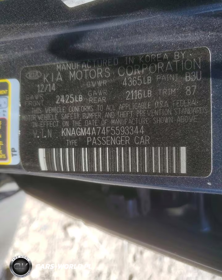 2015 Kia Optima Lx VIN:KNAGM4A74F5593344 - 13