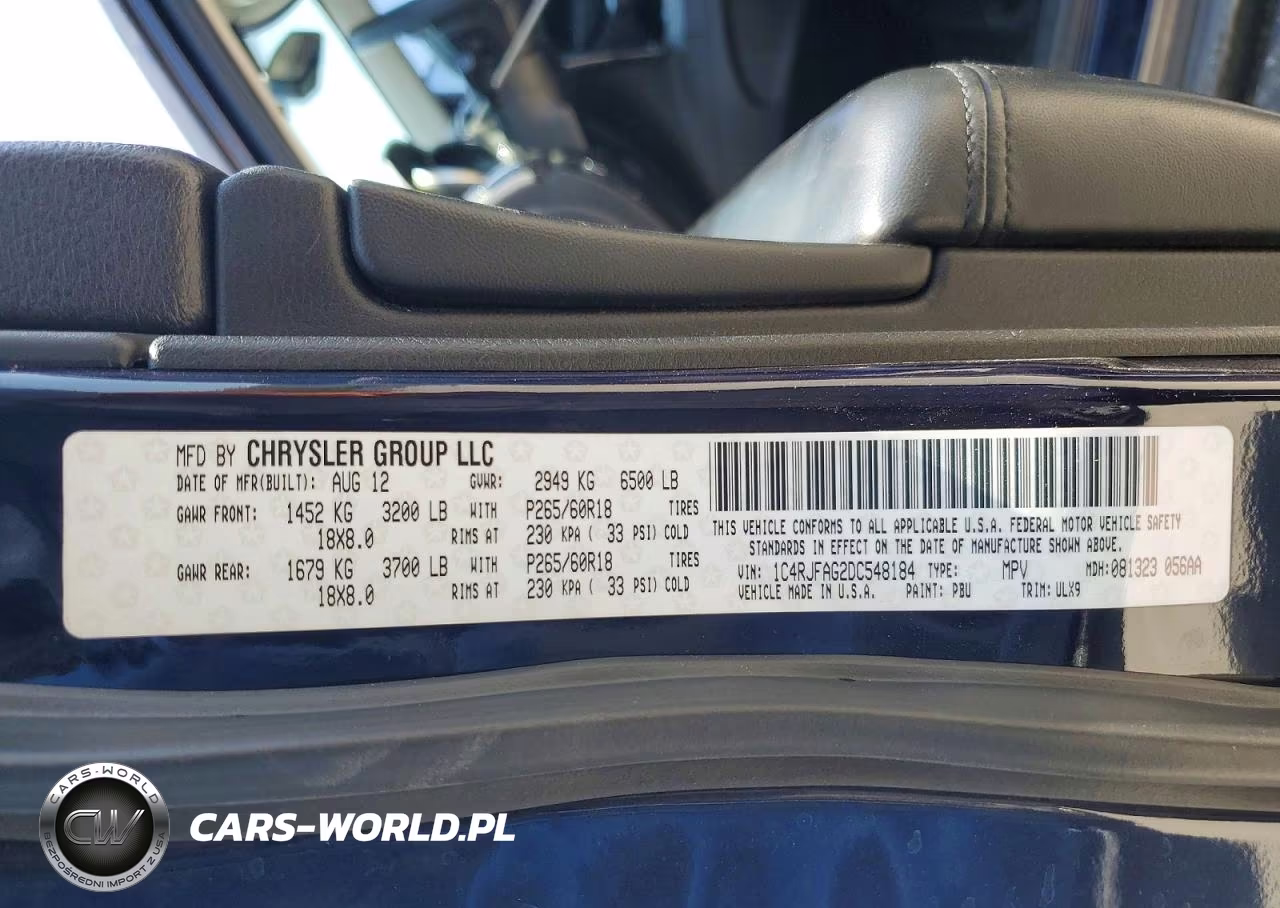 2013 Jeep Grand Cherokee Laredo VIN:1C4RJFAG2DC548184 - 12