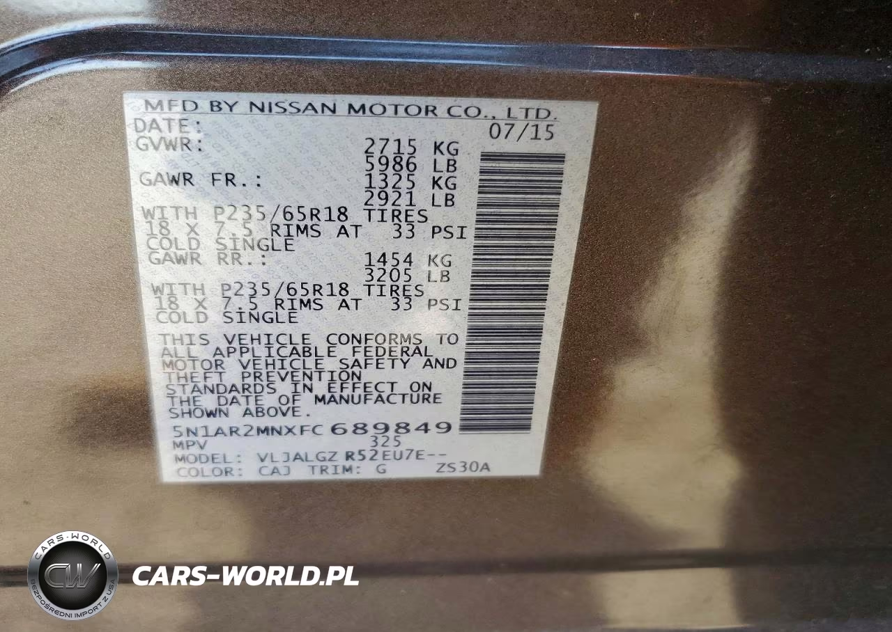 2015 NISSAN PATHFINDER SL VIN:5N1AR2MNXFC689849 - 13