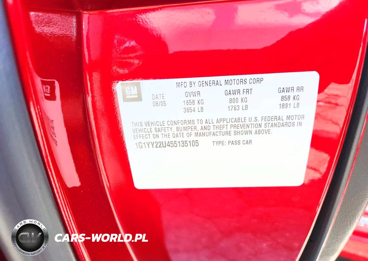 2005 Chevrolet Corvette VIN:1G1YY22U455135105 - 12