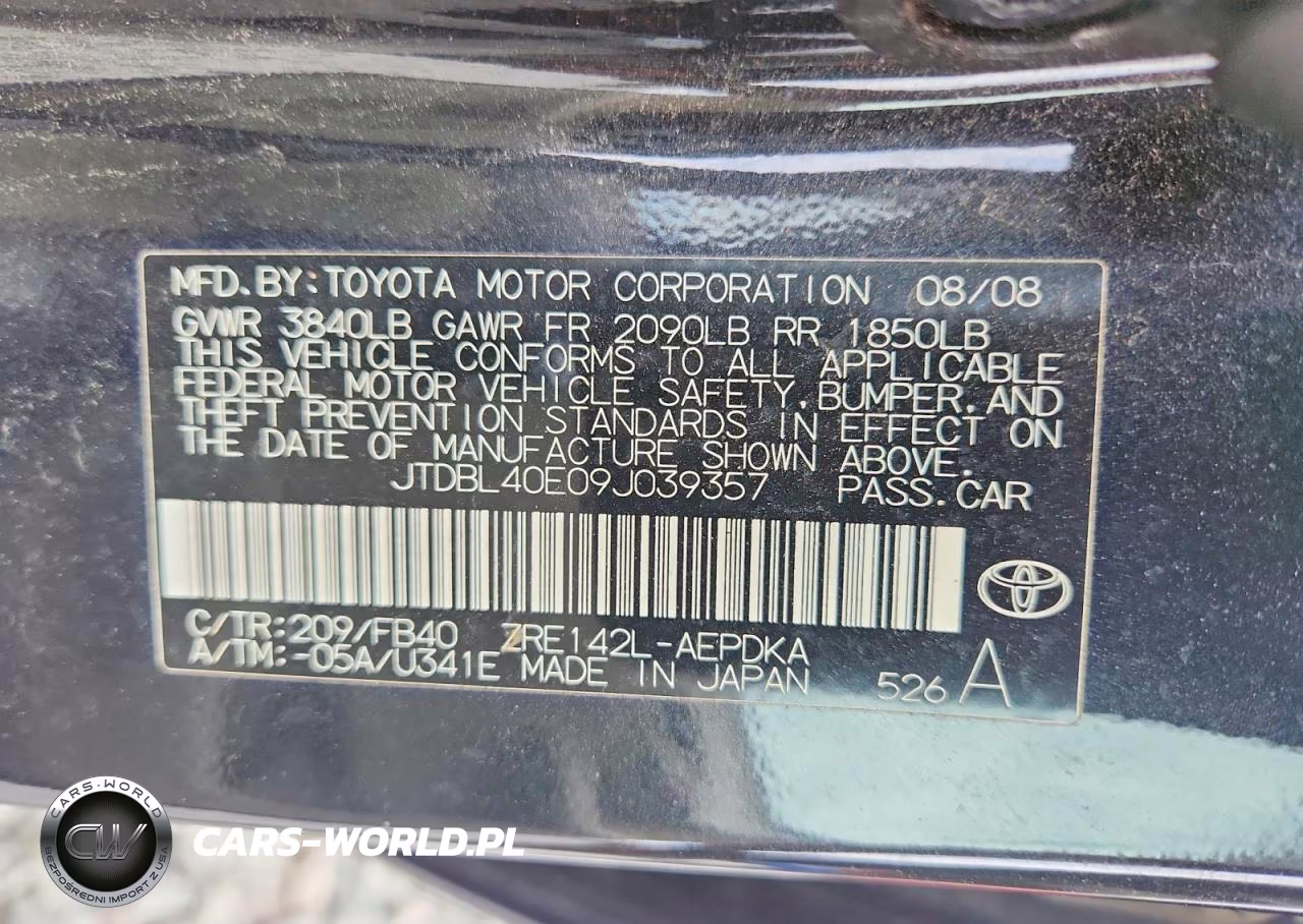 2009 Toyota Corolla Le VIN:JTDBL40E09J039357 - 12