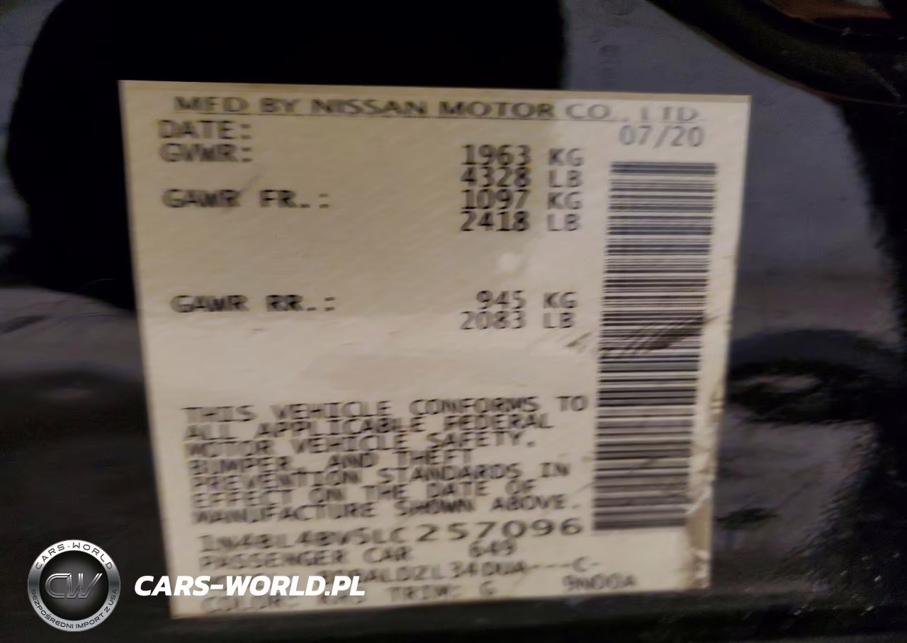 2020 Nissan Altima 2.5 S VIN:1N4BL4BV5LC257096 - 12