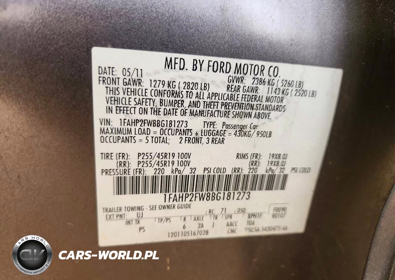 2011 Ford Taurus Limited VIN:1FAHP2FW8BG181273 - 12