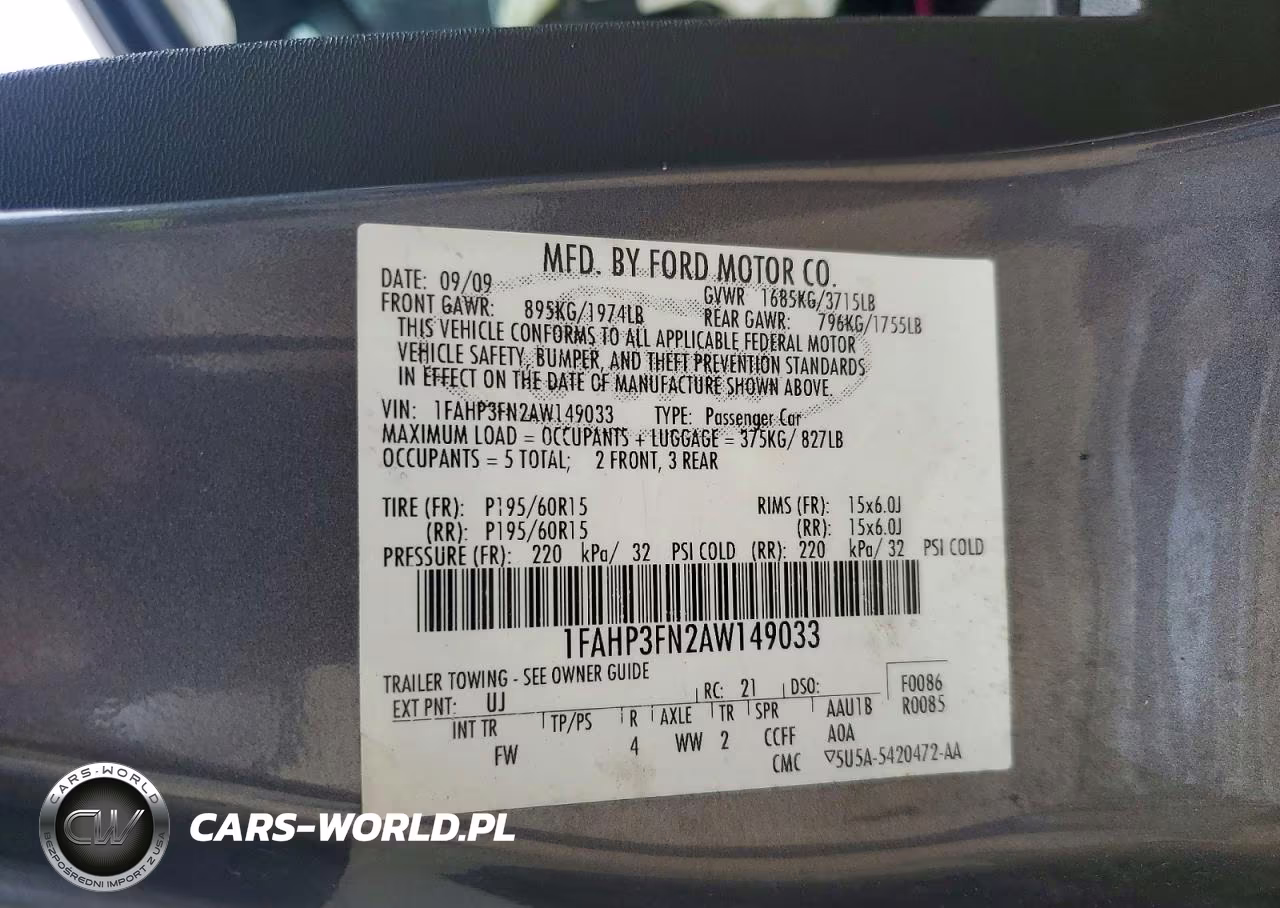 2010 Ford Focus Se VIN:1FAHP3FN2AW149033 - 12