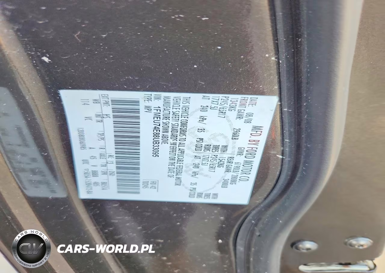 2008 Ford Explorer Eddie Bauer VIN:1FMEU74E88UB33095 - 13