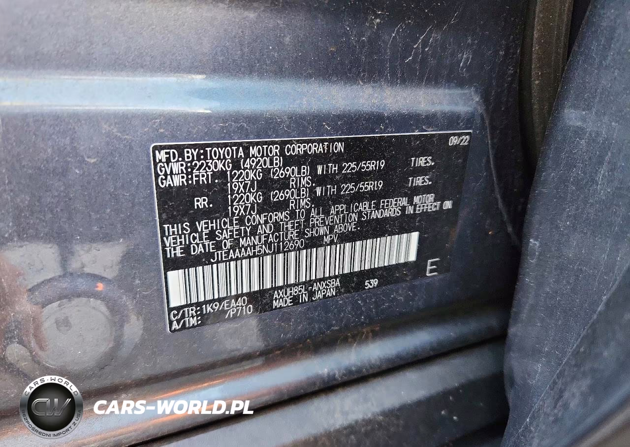 2022 Toyota Venza Limited VIN:JTEAAAAH5NJ112690 - 12