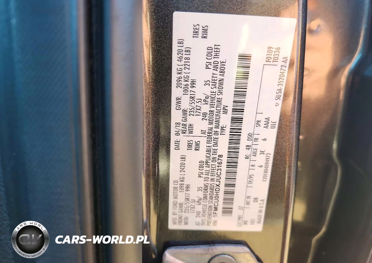 2018 Ford Escape Sel VIN:1FMCU0HDXJUC31678 - 13