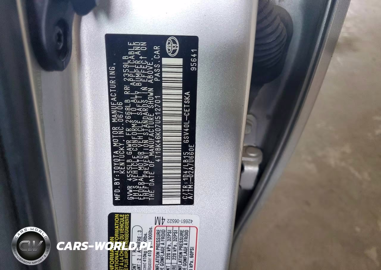 2007 Toyota Camry Se V6 VIN:4T1BK46K07U512701 - 13