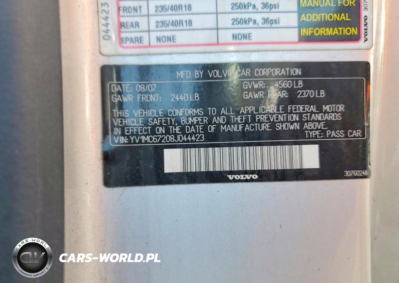 2008 Volvo C70 T5 VIN:YV1MC67208J044423 - 12