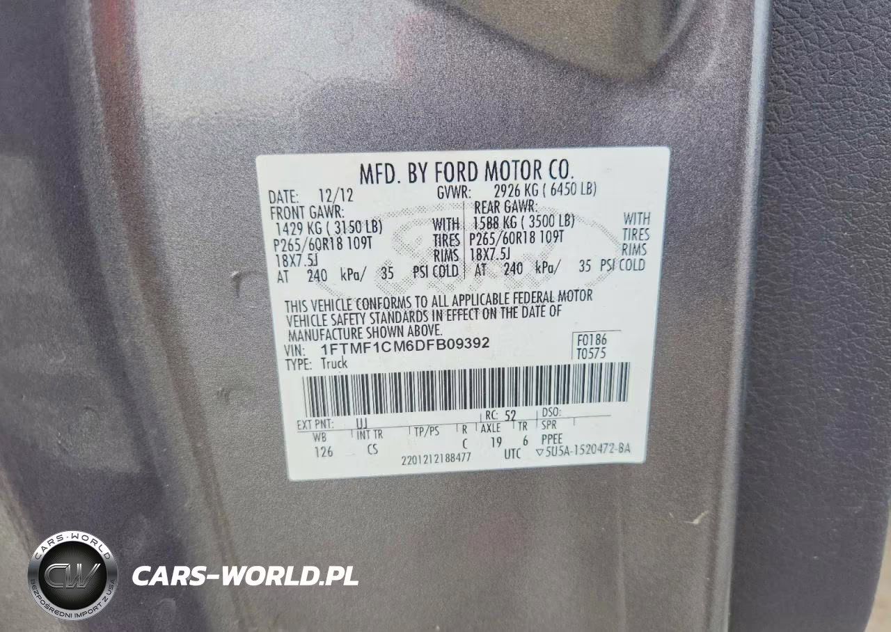 2013 Ford F150 VIN:1FTMF1CM6DFB09392 - 12