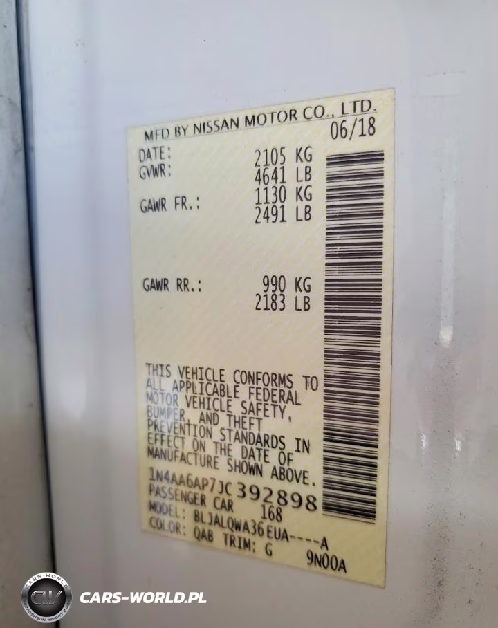 2018 Nissan Maxima 3.5 S VIN:1N4AA6AP7JC392898 - 13