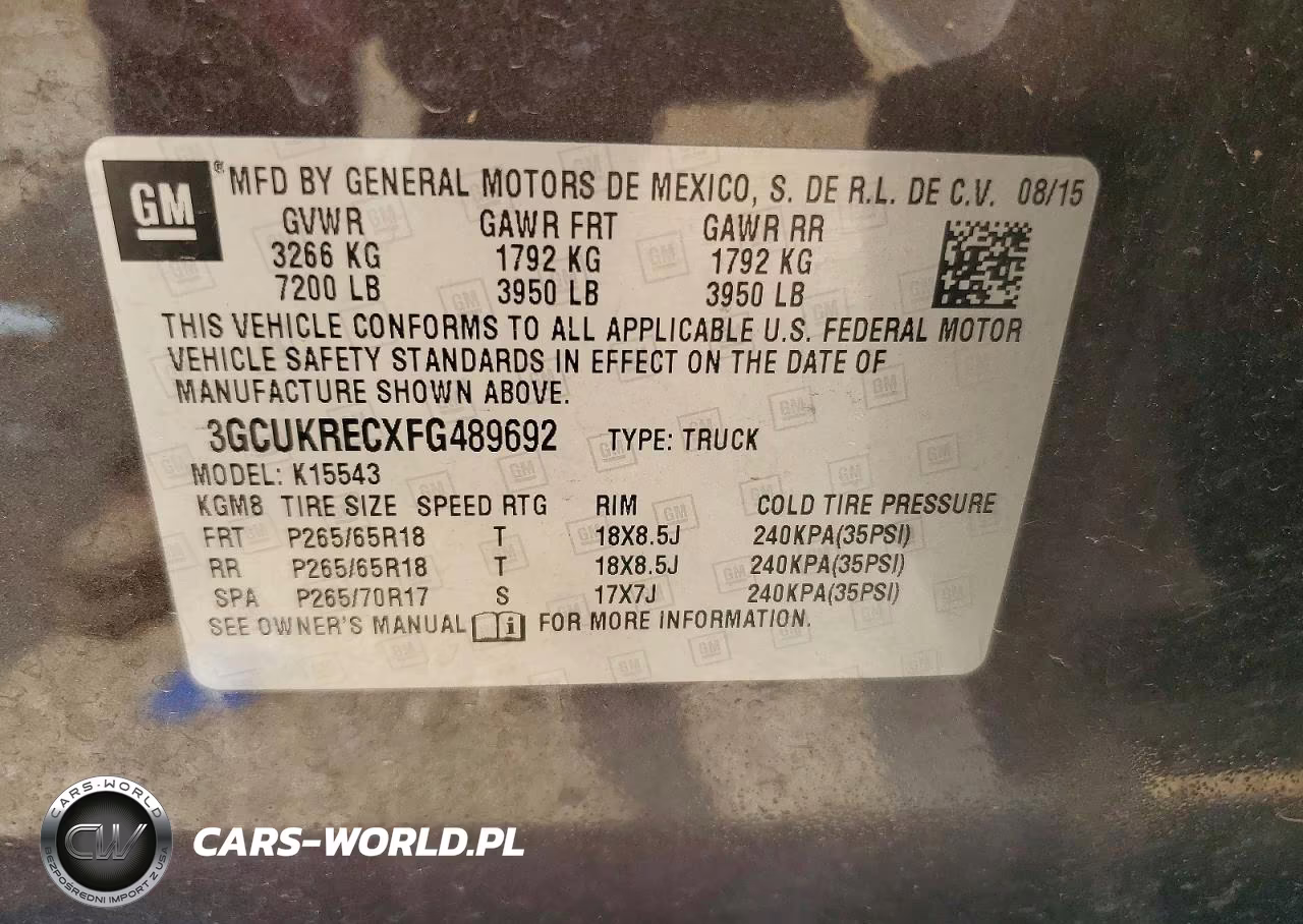 2015 Chevrolet Silverado K1500 Lt VIN:3GCUKRECXFG489692 - 12