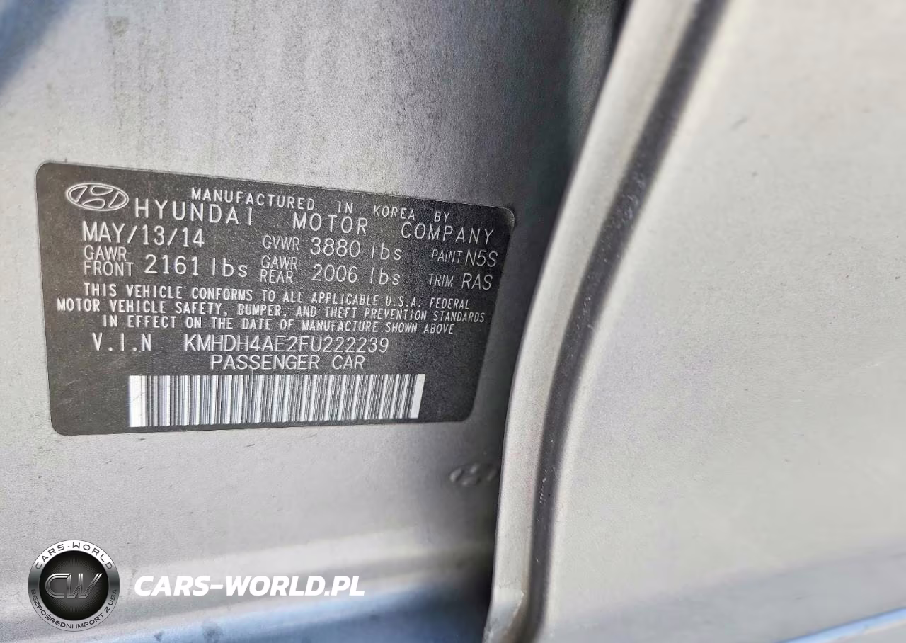 2015 Hyundai Elantra Se VIN:KMHDH4AE2FU222239 - 12