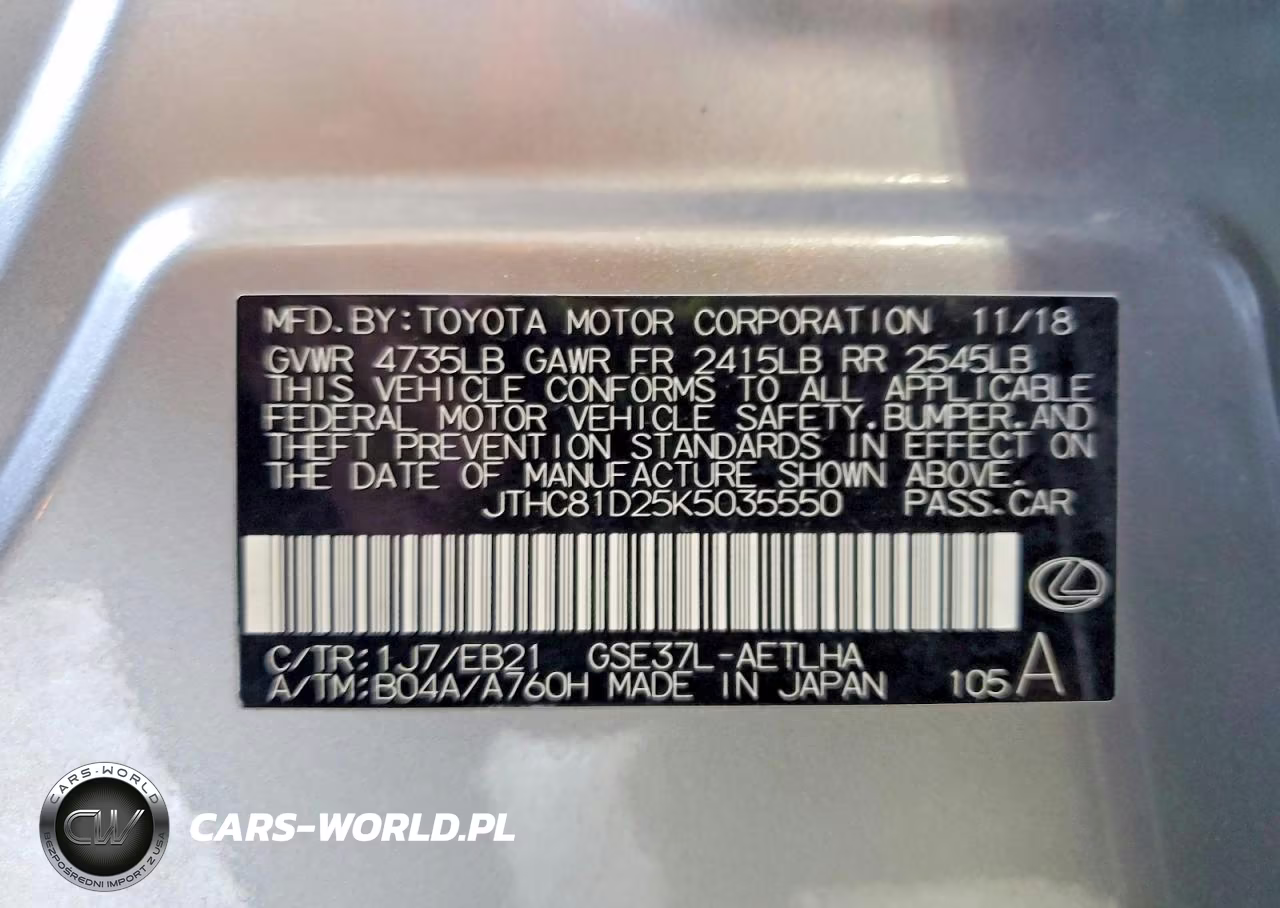 2019 Lexus Is 300 VIN:JTHC81D25K5035550 - 12