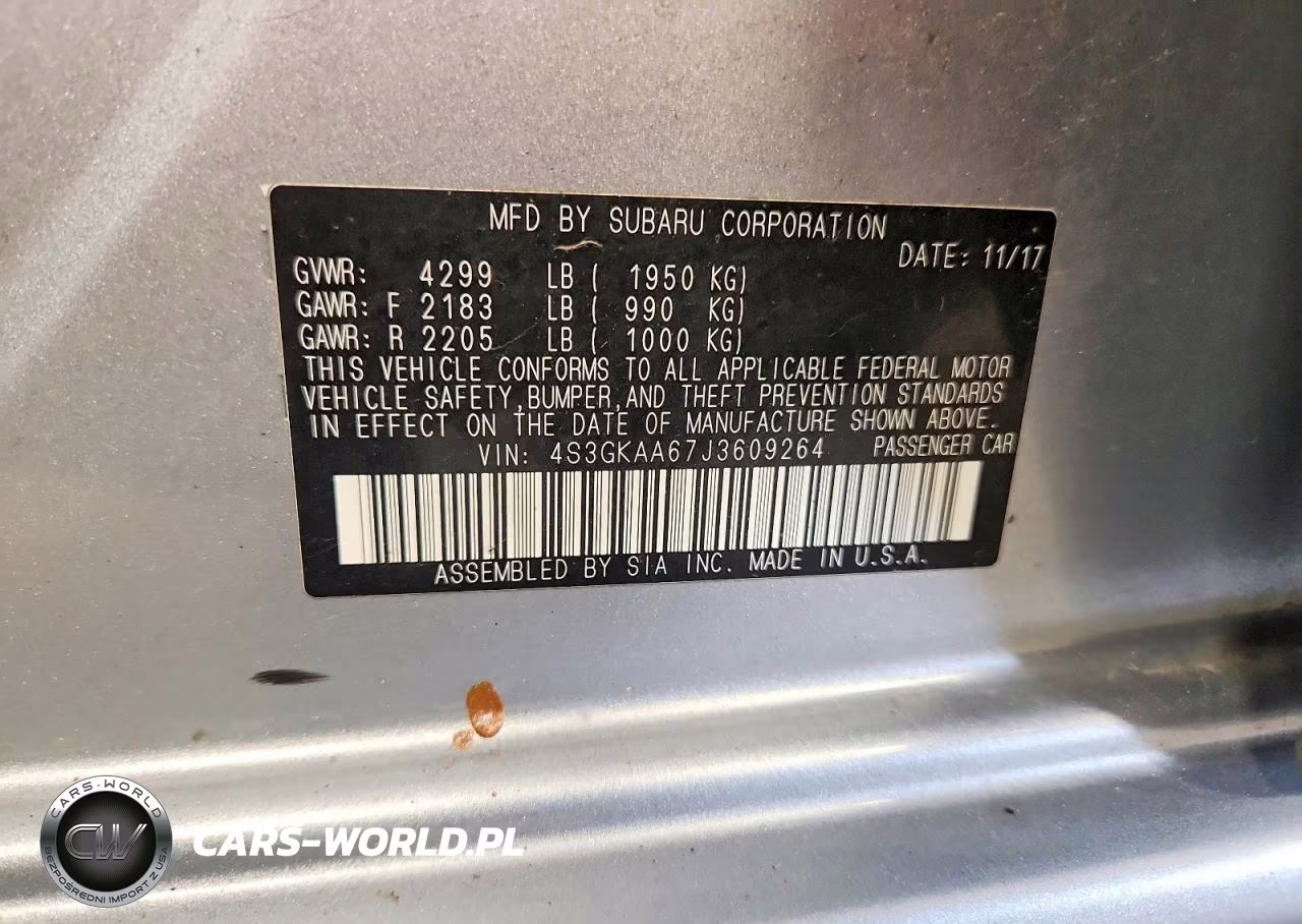 2018 Subaru Impreza VIN:4S3GKAA67J3609264 - 12