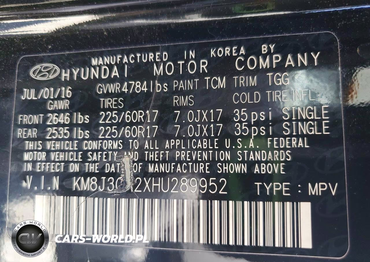 2017 Hyundai Tucson Eco VIN:KM8J3CA2XHU289952 - 13