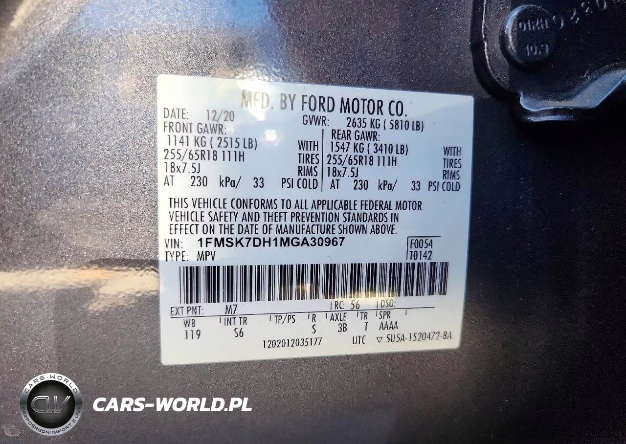 2021 Ford Explorer Xlt VIN:1FMSK7DH1MGA30967 - 14