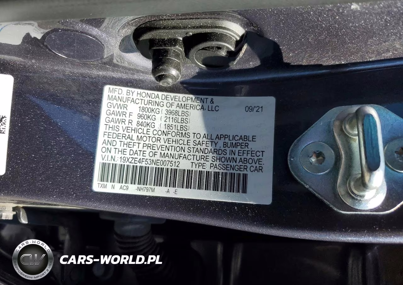2022 Honda Insight Ex VIN:19XZE4F53NE007512 - 12