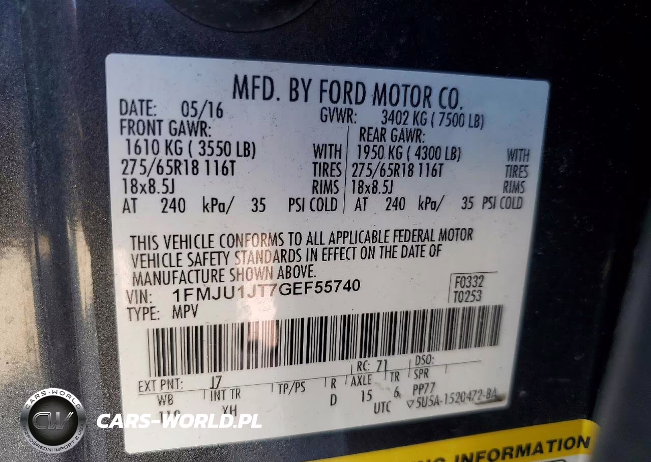 2016 Ford Expedition Xlt VIN:1FMJU1JT7GEF55740 - 13