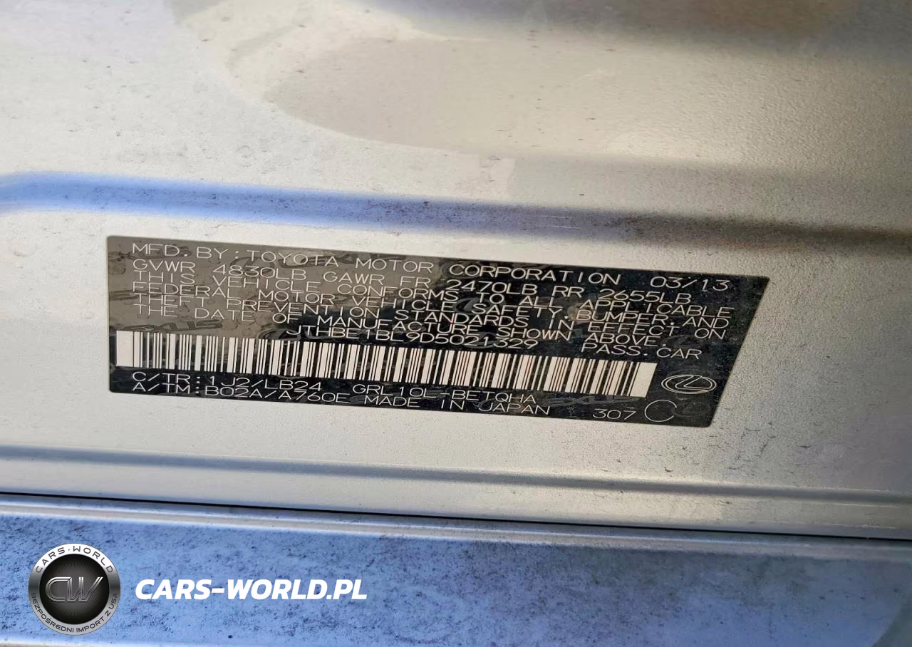 2013 Lexus Gs 350 VIN:JTHBE1BL9D5021329 - 12