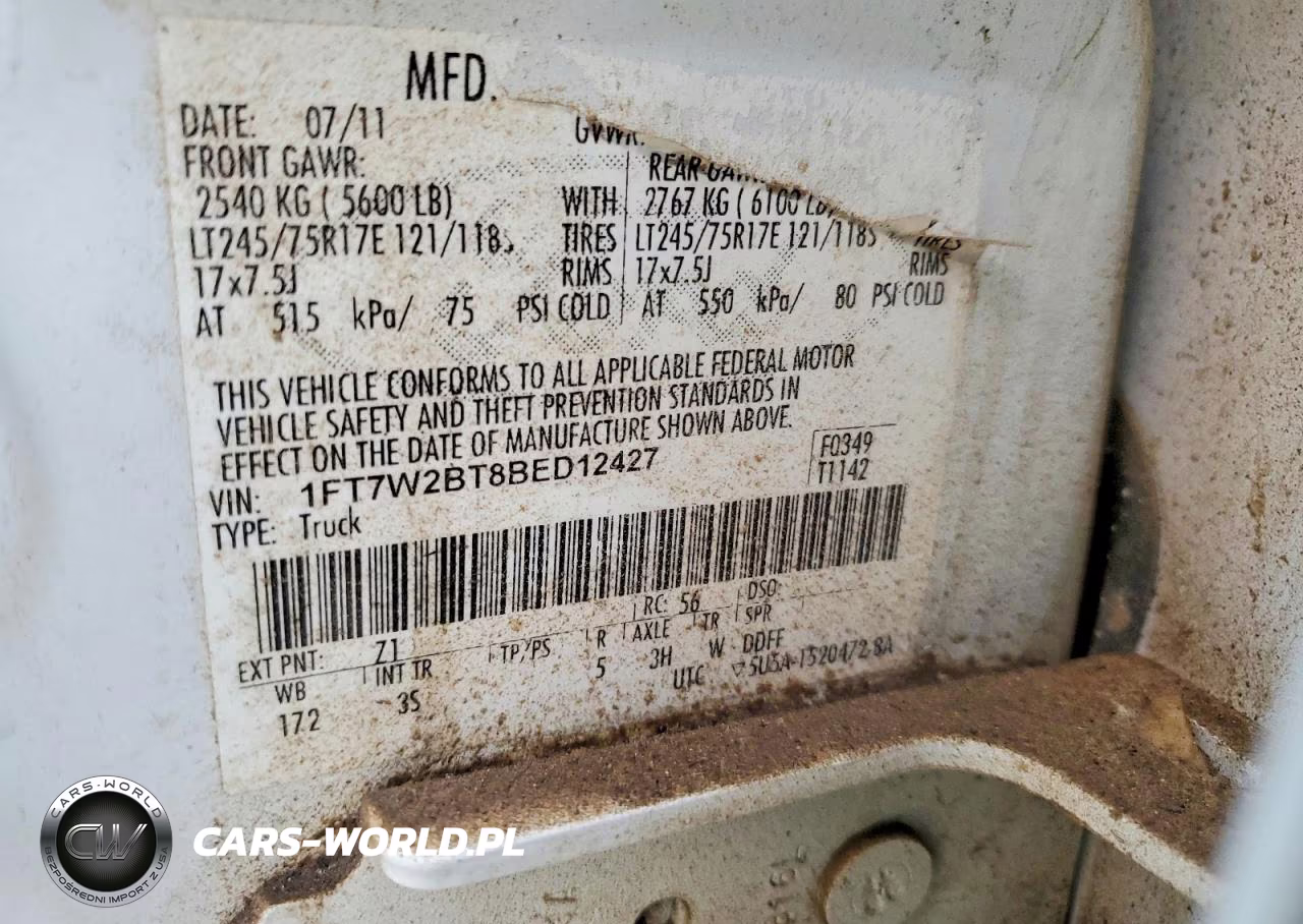 2011 Ford F250 Super Duty VIN:1FT7W2BT8BED12427 - 13