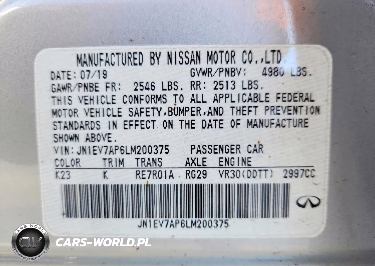 2020 Infiniti Q50 3.0T Luxe VIN:JN1EV7AP6LM200375 - 12