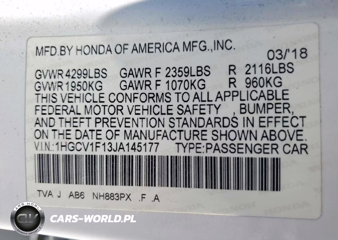 2018 Honda Accord Lx VIN:1HGCV1F13JA145177 - 13
